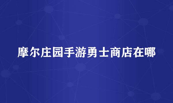 摩尔庄园手游勇士商店在哪