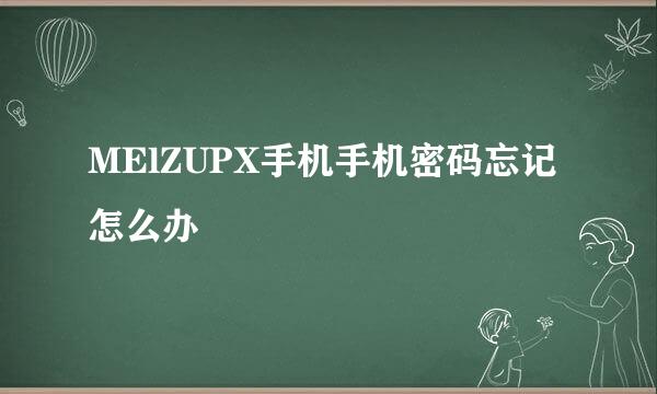 MElZUPX手机手机密码忘记怎么办