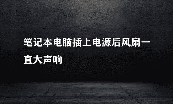 笔记本电脑插上电源后风扇一直大声响