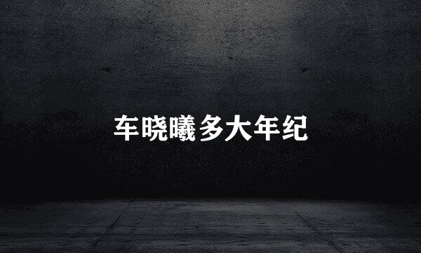 车晓曦多大年纪