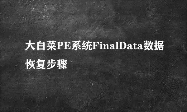 大白菜PE系统FinalData数据恢复步骤