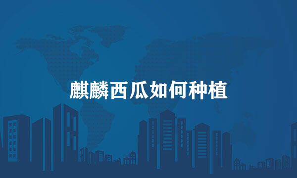 麒麟西瓜如何种植