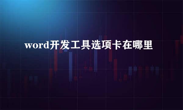 word开发工具选项卡在哪里
