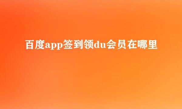 百度app签到领du会员在哪里