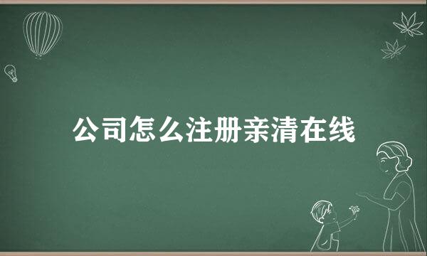 公司怎么注册亲清在线