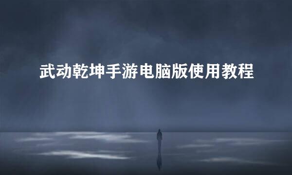 武动乾坤手游电脑版使用教程