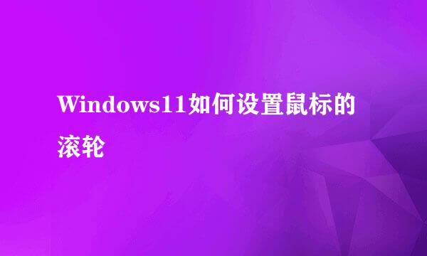Windows11如何设置鼠标的滚轮