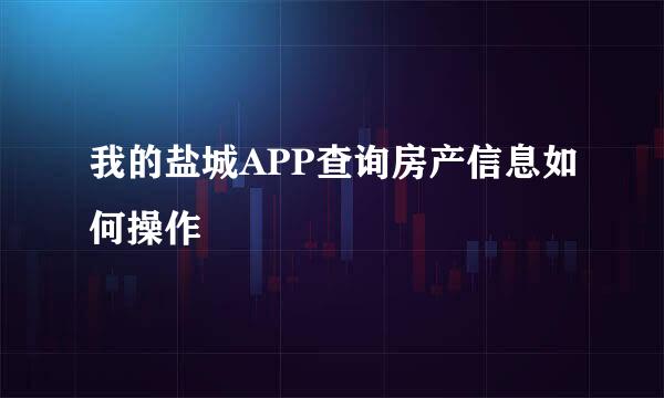我的盐城APP查询房产信息如何操作