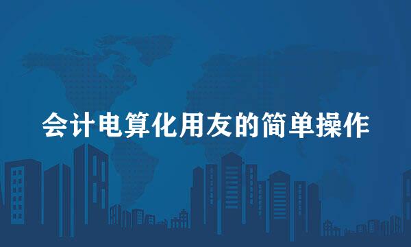 会计电算化用友的简单操作