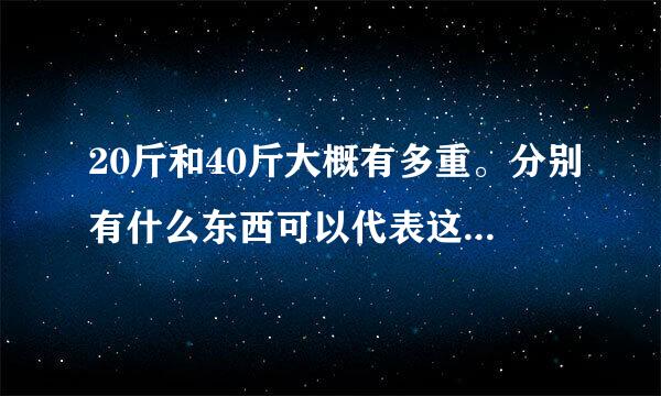 20斤和40斤大概有多重。分别有什么东西可以代表这两个重量