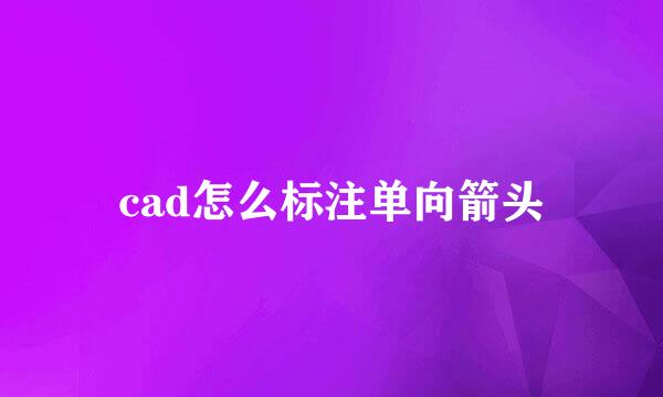 cad怎么标注单向箭头