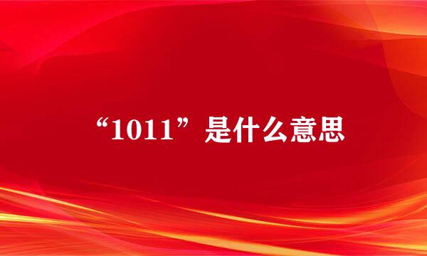 “1011”是什么意思