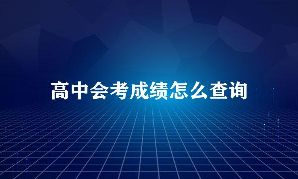 高中会考成绩怎么查询