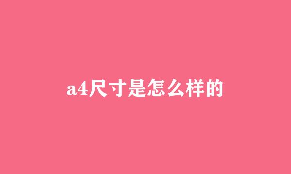 a4尺寸是怎么样的