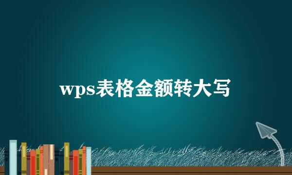 wps表格金额转大写