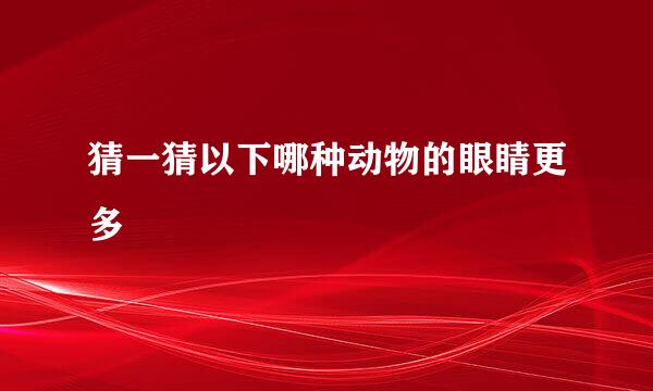 猜一猜以下哪种动物的眼睛更多