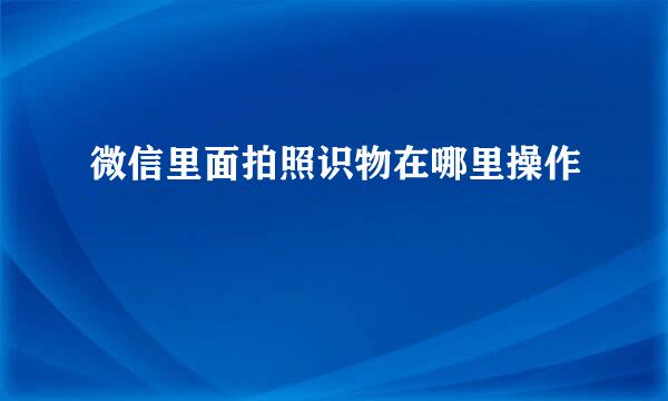 微信里面拍照识物在哪里操作
