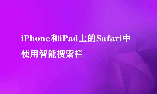 iPhone和iPad上的Safari中使用智能搜索栏
