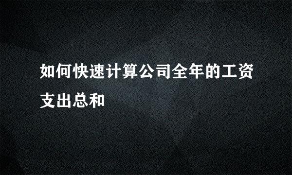 如何快速计算公司全年的工资支出总和