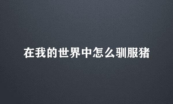 在我的世界中怎么驯服猪