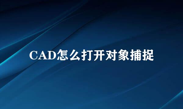 CAD怎么打开对象捕捉
