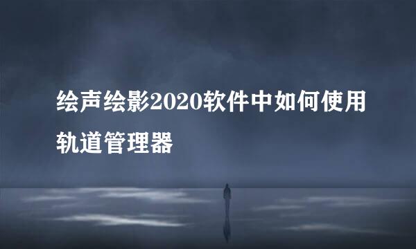 绘声绘影2020软件中如何使用轨道管理器