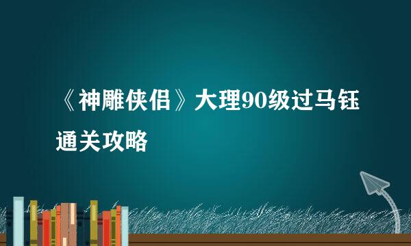 《神雕侠侣》大理90级过马钰通关攻略