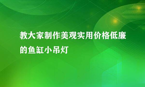 教大家制作美观实用价格低廉的鱼缸小吊灯