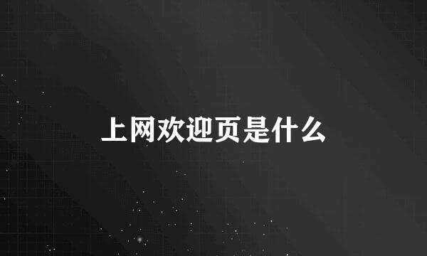 上网欢迎页是什么