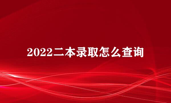 2022二本录取怎么查询
