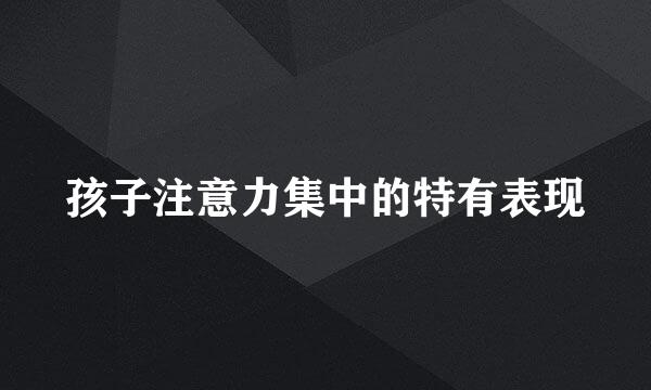 孩子注意力集中的特有表现