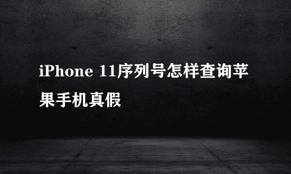 iPhone 11序列号怎样查询苹果手机真假
