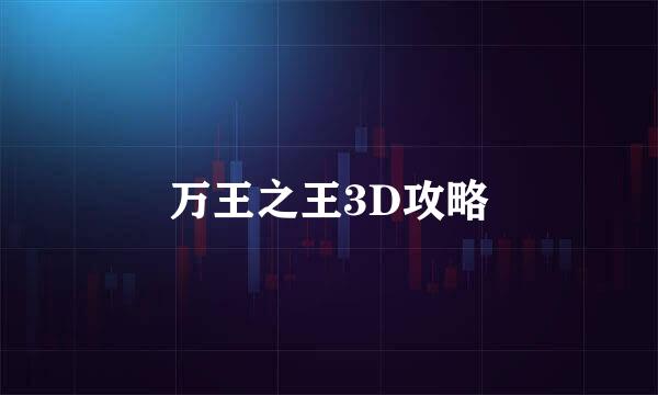 万王之王3D攻略