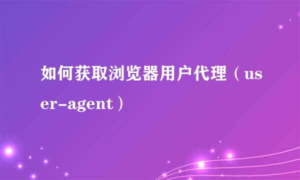 如何获取浏览器用户代理（user-agent）