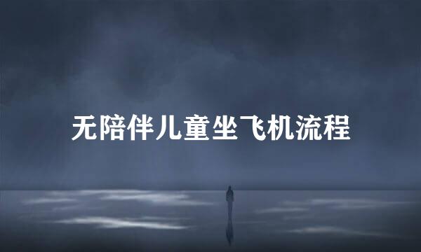 无陪伴儿童坐飞机流程