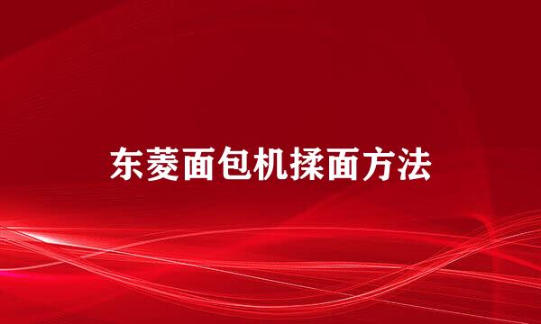 东菱面包机揉面方法