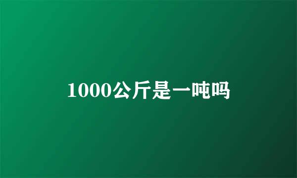 1000公斤是一吨吗