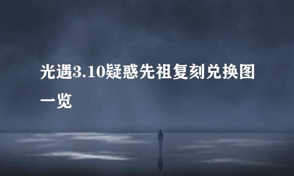 光遇3.10疑惑先祖复刻兑换图一览