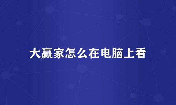 大赢家怎么在电脑上看