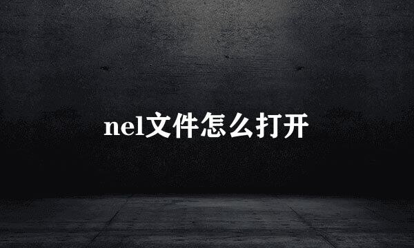 nel文件怎么打开