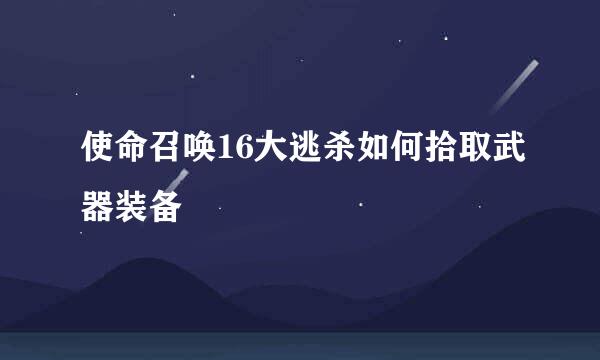 使命召唤16大逃杀如何拾取武器装备