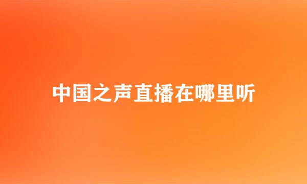 中国之声直播在哪里听