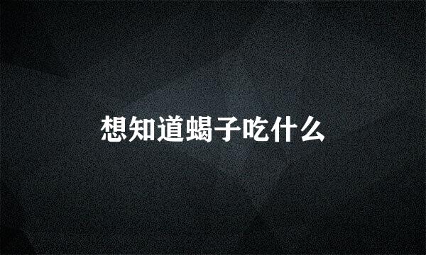 想知道蝎子吃什么