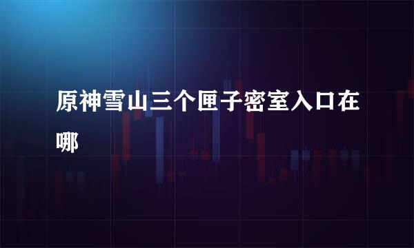原神雪山三个匣子密室入口在哪