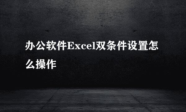 办公软件Excel双条件设置怎么操作