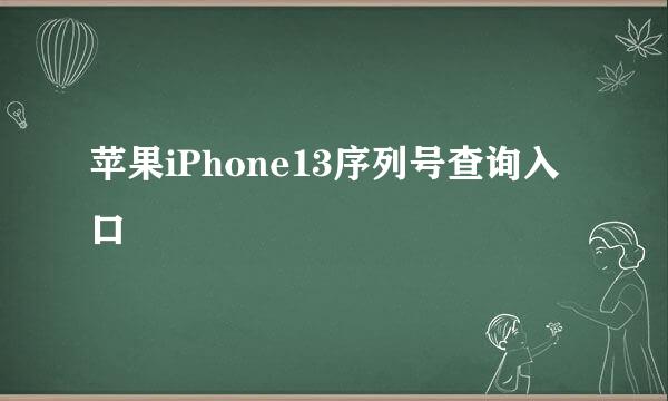 苹果iPhone13序列号查询入口