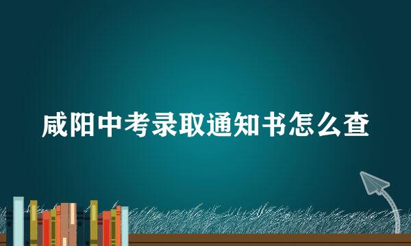 咸阳中考录取通知书怎么查