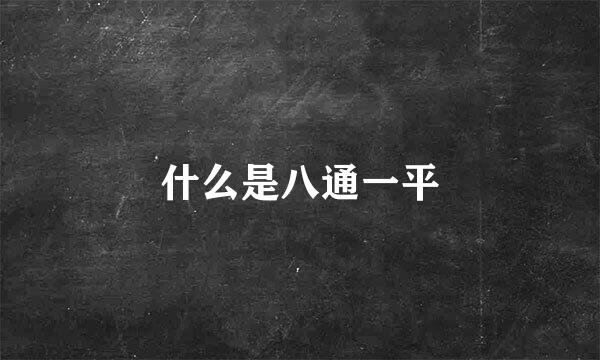 什么是八通一平