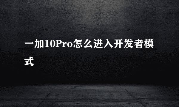 一加10Pro怎么进入开发者模式