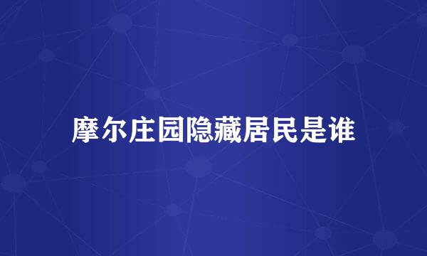 摩尔庄园隐藏居民是谁